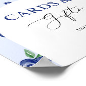 ブルーベリースイーツ誕生日カードとギフト ポスター (角)