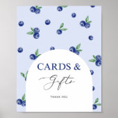 ブルーベリースイーツ誕生日カードとギフト ポスター (正面)