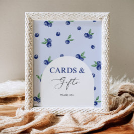 ブルーベリースイーツ誕生日カードとギフト ポスター