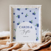 ブルーベリースイーツ誕生日カードとギフト ポスター