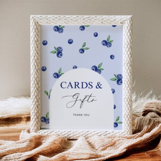 ブルーベリースイーツ誕生日カードとギフト ポスター