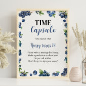 ブルーベリースイーツ誕生日タイムカプセルサイン ポスター