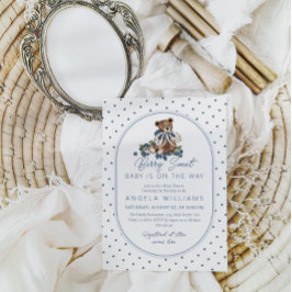 ブルーベリースイートダスティブルーボーイベビーシャワー 招待状