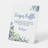 ブルーベリースイートベビーシャワーおむつラッフル 台座サイン (正面)