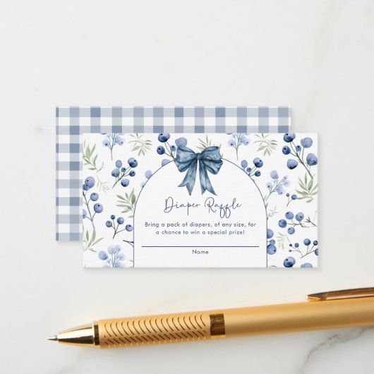 ブルーベリースイートベビーシャワーエンクロージャカード エンクロージャーカード (正面/裏面インサイチュ)