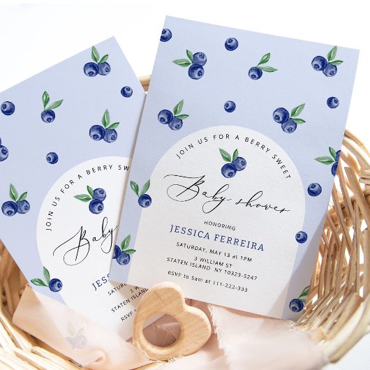 ブルーベリースイートベビーシャワー 招待状