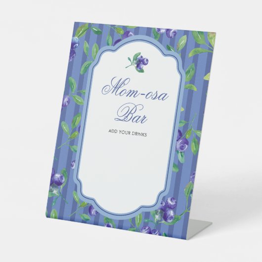 ブルーベリースウィートベビーシャワーモモモザバー 台座サイン (正面)