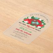 ブルーベリースウィート男の赤ちゃんストロベリーベビーシャワー アクリル招待状 (レイダウン)