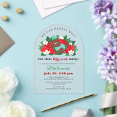 ブルーベリースウィート男の赤ちゃんストロベリーベビーシャワー アクリル招待状 (インサイチュ (ウェディング))