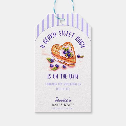 ブルーベリースウィート秋ベビーシャワー ギフトタグ (正面)