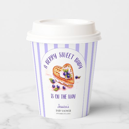 ブルーベリースウィート秋ベビーシャワー 紙コップ (正面)