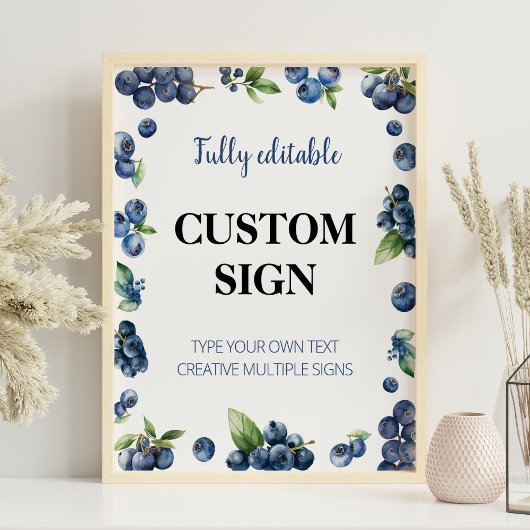 ブルーベリースウィート1stバースデーカスタムタサイン ポスター