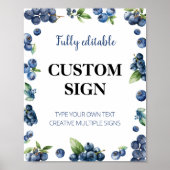 ブルーベリースウィート1stバースデーカスタムタサイン ポスター (正面)