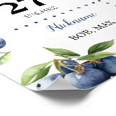 ブルーベリースウィート1st誕生日パーティーマイルストーンサイン ポスター (角)