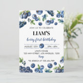 ブルーベリースウィート1st誕生日招待状 招待状 (スタンド正面)