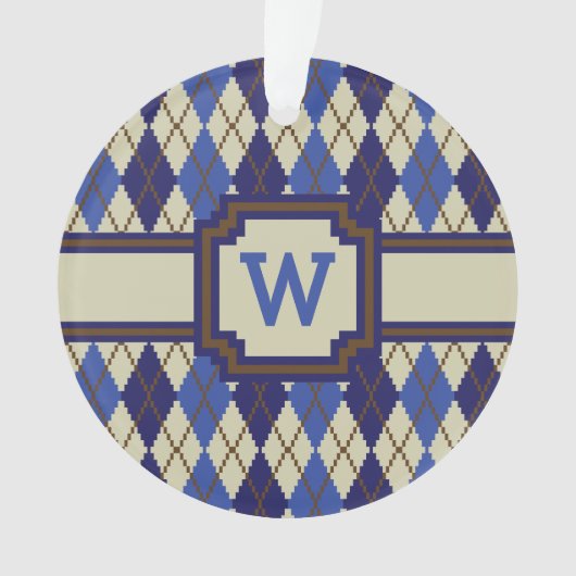 ブルーベリースコーンアアーガイルクリルオーナメント オーナメント (正面)