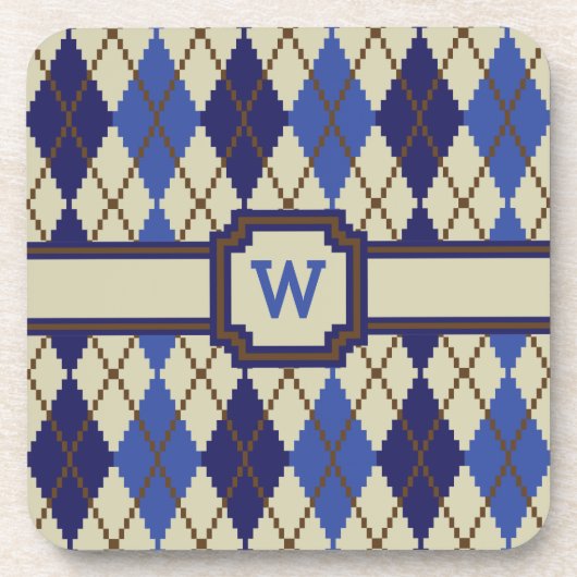 ブルーベリースコーンアーガイルスクエアコースター コースター (正面)