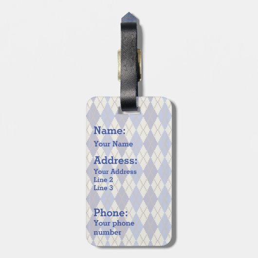 ブルーベリースコーンアーガイルラゲッジタグ ラゲッジタグ (裏面縦)