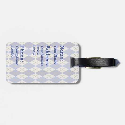 ブルーベリースコーンアーガイルラゲッジタグ ラゲッジタグ (裏面横)