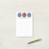 ブルーベリーストロベリーバスケット食料品ショッピングリスト ポストイット (デスク上)