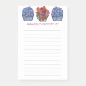 ブルーベリーストロベリーバスケット食料品ショッピングリスト ポストイット (正面)