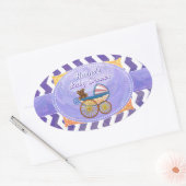 ブルーベリースミアカスタムーのベビーシャワーステッカー 楕円形シール (封筒)