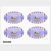 ブルーベリースミアカスタムーのベビーシャワーステッカー 楕円形シール (シート)