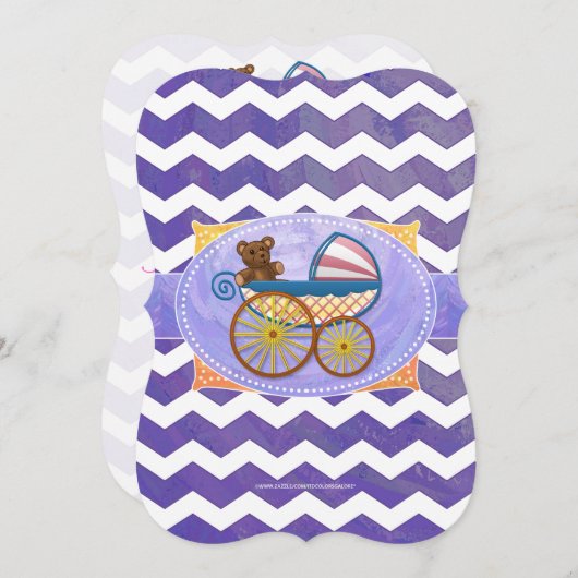 ブルーベリースミアベビー物 招待状 (正面/裏面)