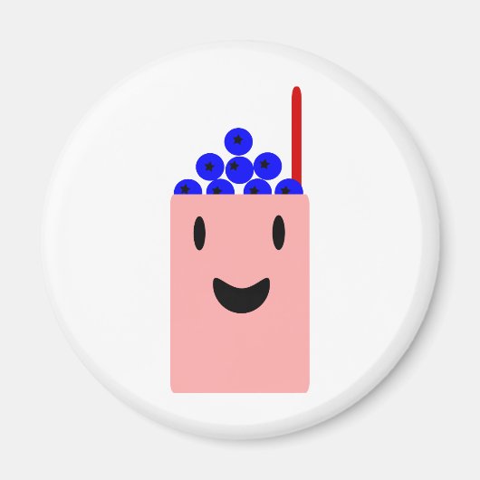 ブルーベリースムージーかわいい マグネット (正面)
