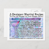 ブルーベリースムージーマルティーニレシピカードポストカード ポストカード (正面/裏面)
