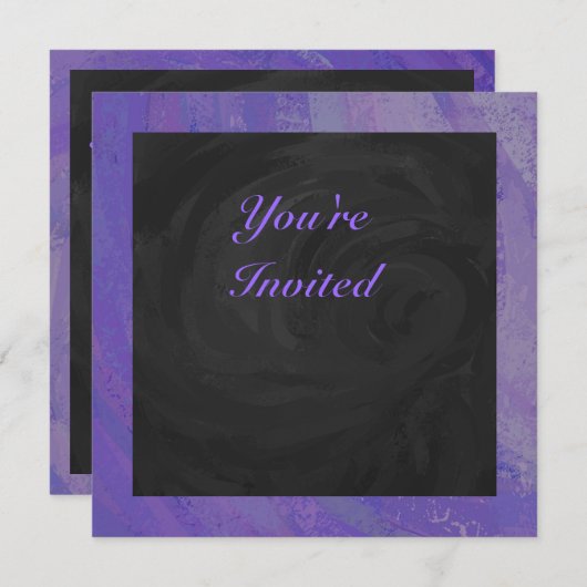 ブルーベリースメアとブラックモノグラム 招待状 (正面/裏面)