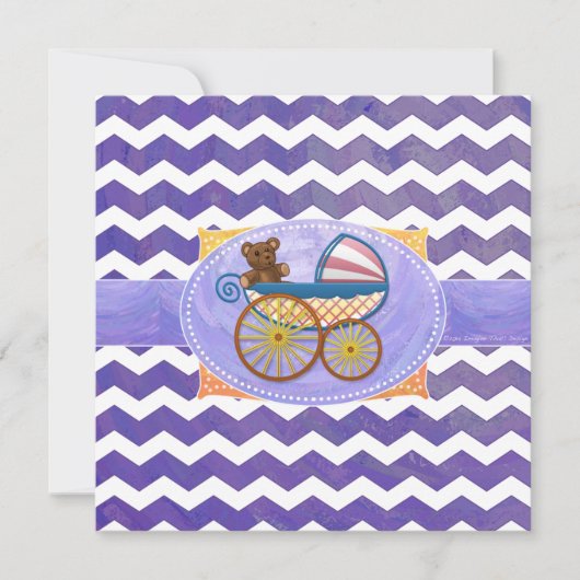 ブルーベリースメアベビーシャワー招待状 招待状 (正面)