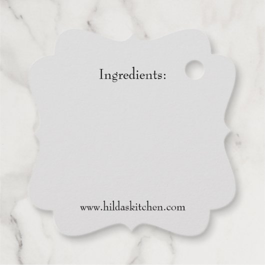 ブルーベリーソースホームメイドフルーツキャニングジャーラベル フェイバータグ (裏面)