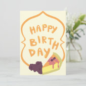 ブルーベリーチーズケーキハッピーバースデー カード (スタンド正面)