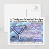 ブルーベリーチーズケークマルティーニレシピはがき ポストカード (正面/裏面)