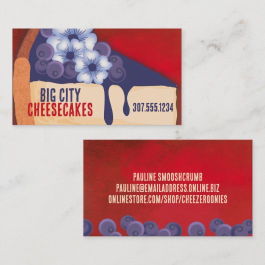ブルーベリーチーズケ結婚ークベーカリーイベントベーキング 名刺 (正面/裏面)