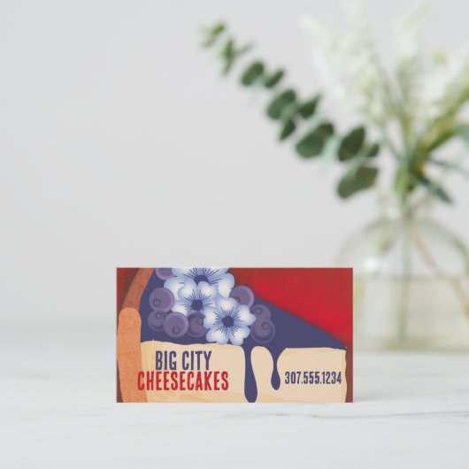 ブルーベリーチーズケ結婚ークベーカリーイベントベーキング 名刺 (スタンド正面)