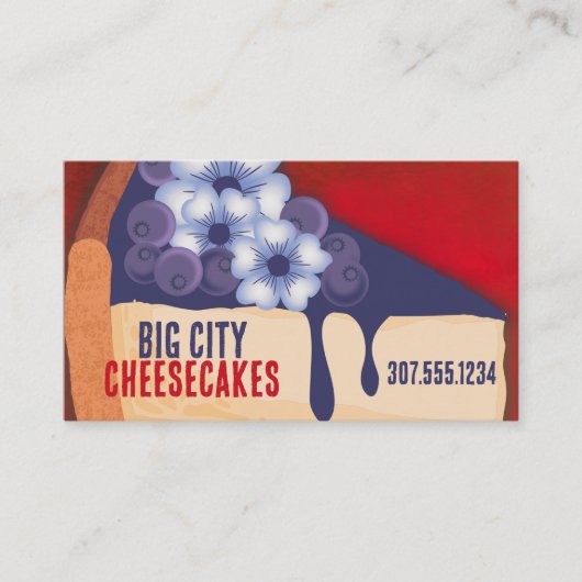 ブルーベリーチーズケ結婚ークベーカリーイベントベーキング 名刺 (正面)