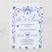 ブルーベリーツインズベビーシャワー 招待状 (正面/裏面)