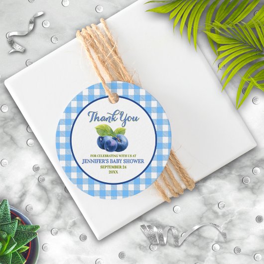 ブルーベリーテーマベビーシャワーありがとう フェイバータグ