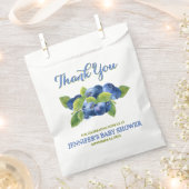 ブルーベリーテーマベビーシャワーありがとう フェイバーバッグ (クリップ留めされた状態)