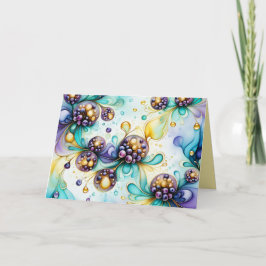 ブルーベリーノートカードのエッセンス サンキューカード