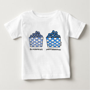 ブルーベリーハピベリーズカートゥーンアおもしろいートベビー ベビーTシャツ