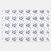 ブルーベリーハート ラッピングペーパーシート (正面)