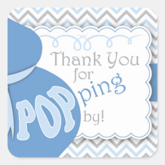 ブルーベリーバンプベビーシャワー優先ステッカー スクエアシール (正面)