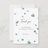 ブルーベリーバースデーパーティーベリースイートウォーターカラー サンキューカード (正面)
