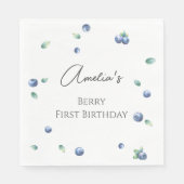 ブルーベリーバースデーパーティーベリースイートウォーターカラー スタンダードランチョンナプキン (正面)