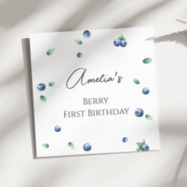 ブルーベリーバースデーパーティーベリースイートウォーターカラー スタンダードランチョンナプキン