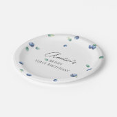 ブルーベリーバースデーパーティーベリースイートウォーターカラー ペーパープレート (アングル)