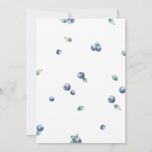 ブルーベリーバースデーパーティーベリースイートウォーターカラー 招待状 (裏面)